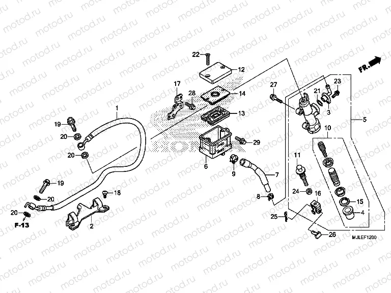 F-12 REAR BRAKE MASTER CYLINDER (NC750S)