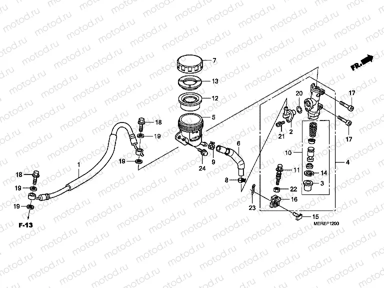 F-12 REAR BRAKE MASTERCYLINDER (CBF600S / N)