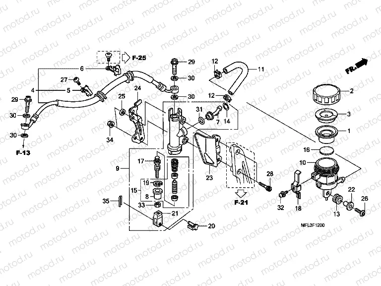 F-12 REAR BRAKE MASTERCYLINDER (CBR1000RR)