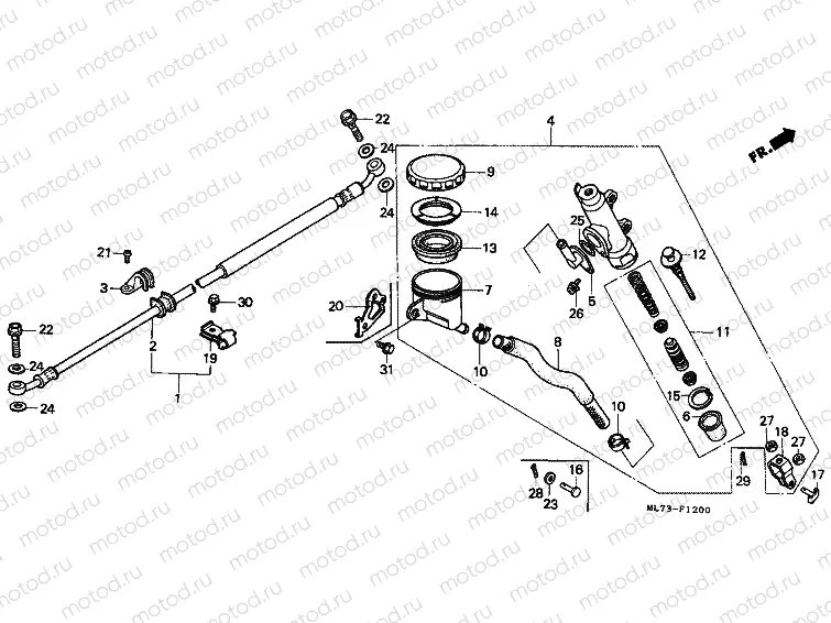 F-12 REAR MAIN BRAKE CYLINDER