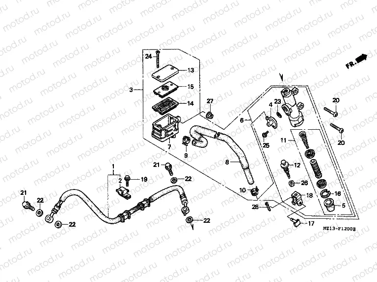 F-12 REAR MAIN BRAKE CYLINDER