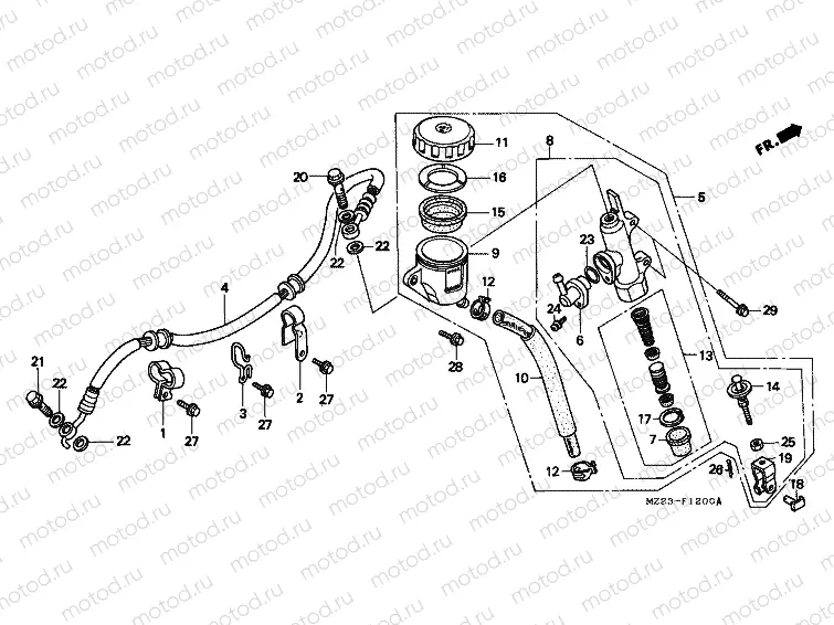 F-12 REAR MAIN BRAKE CYLINDER