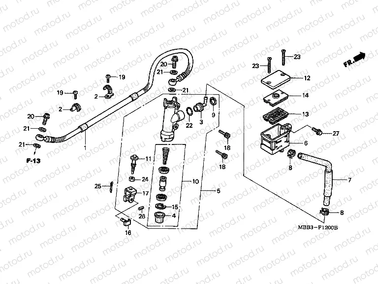 F-12 REAR MAIN BRAKE CYLINDER