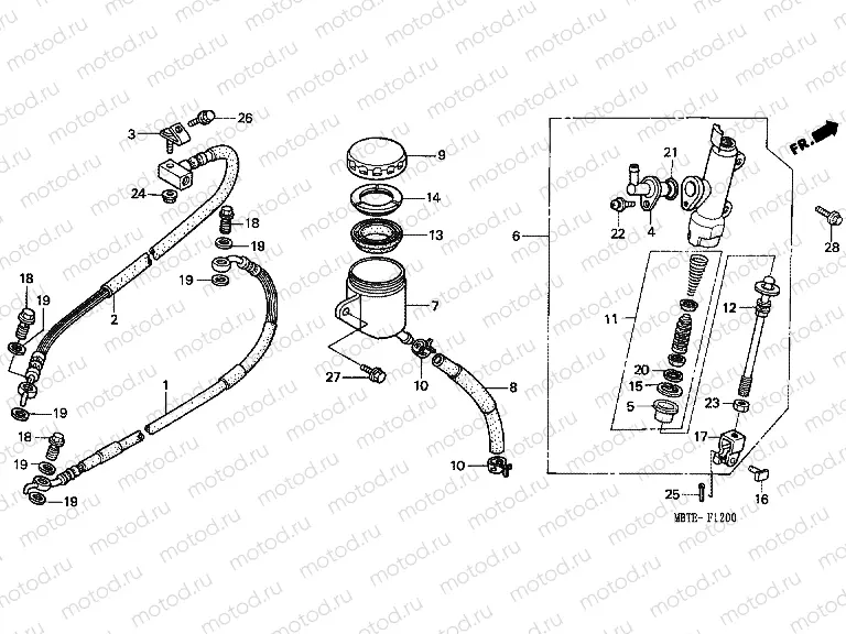 F-12 REAR MAIN BRAKE CYLINDER