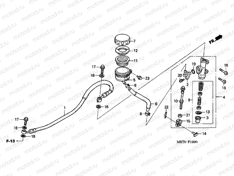 F-12 REAR MAIN BRAKE CYLINDER (CBF500)