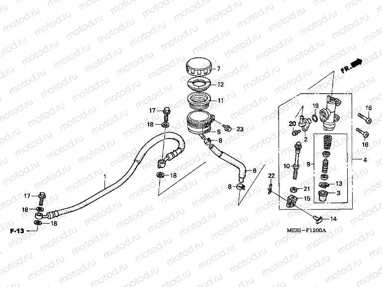 F-12 REAR MAIN BRAKE CYLINDER (CBF600S / N)
