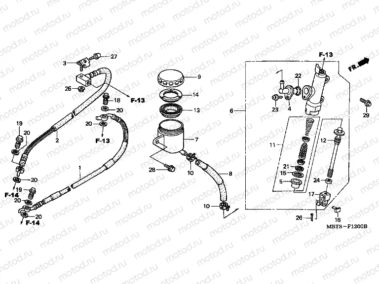 F-12 REAR MAIN BRAKE CYLINDER (XL1000V)