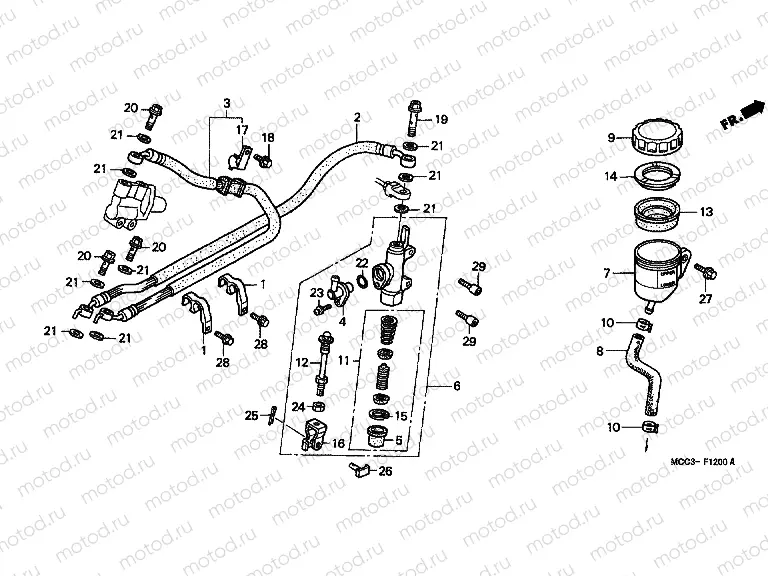 F-12 REAR MASTER CYLINDER