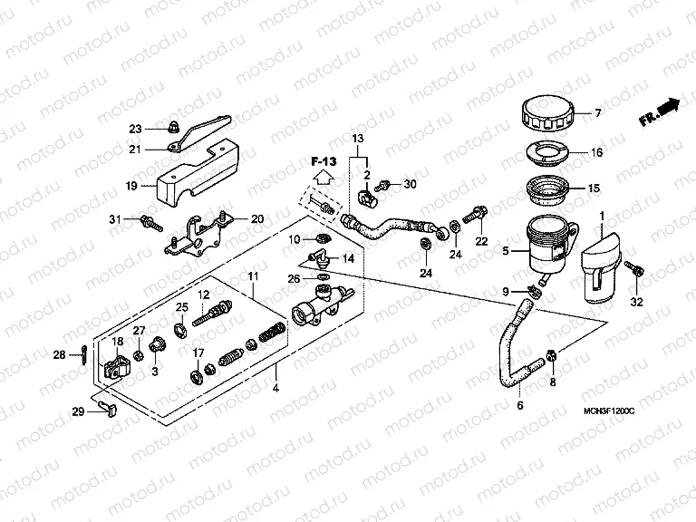 F-12 REAR MASTER CYLINDER