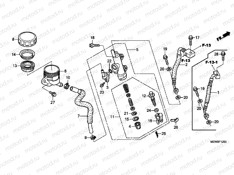 F-12 REAR MASTER CYLINDER