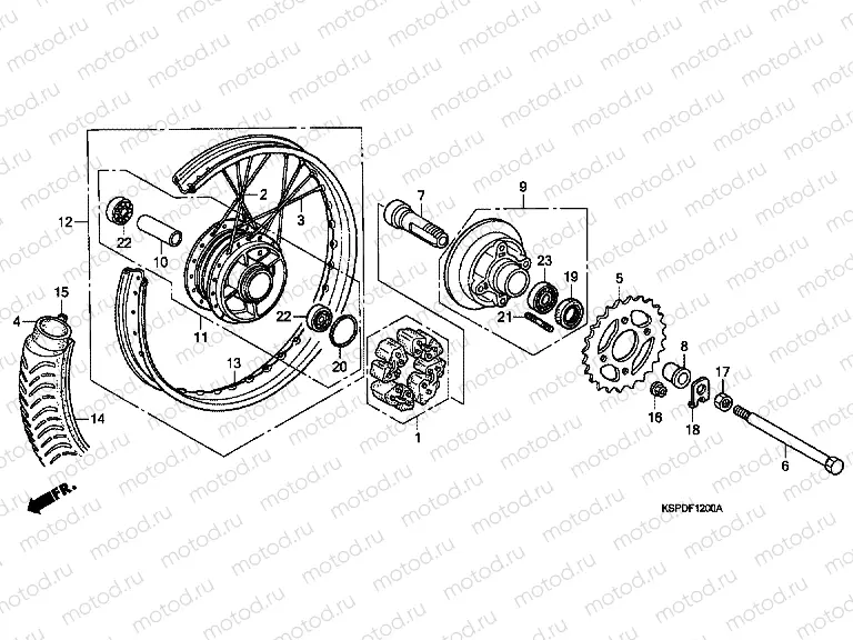 F-12 REAR WHEEL (ANGLE / DRUM BRAKE)