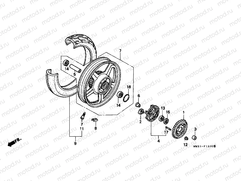 F-12 REAR WHEEL (CB750)