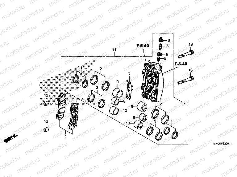 F-12 RIGHT FRONT BRAKE CALIPER