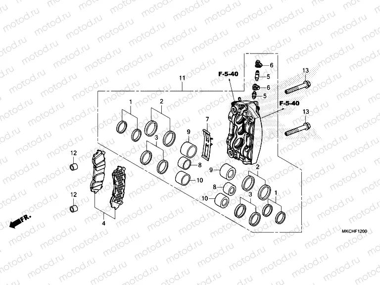 F-12 RIGHT FRONT BRAKE CALIPER