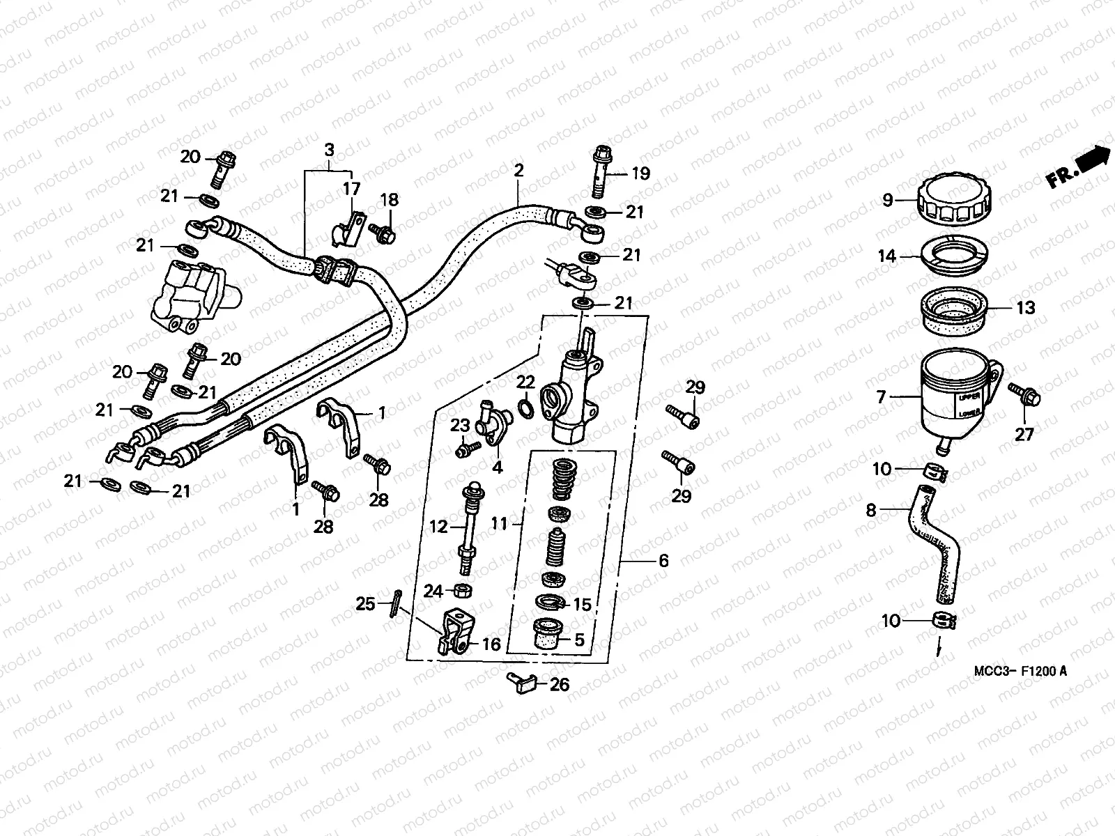 F-12 RR. BRAKE MASTER CYLINDER
