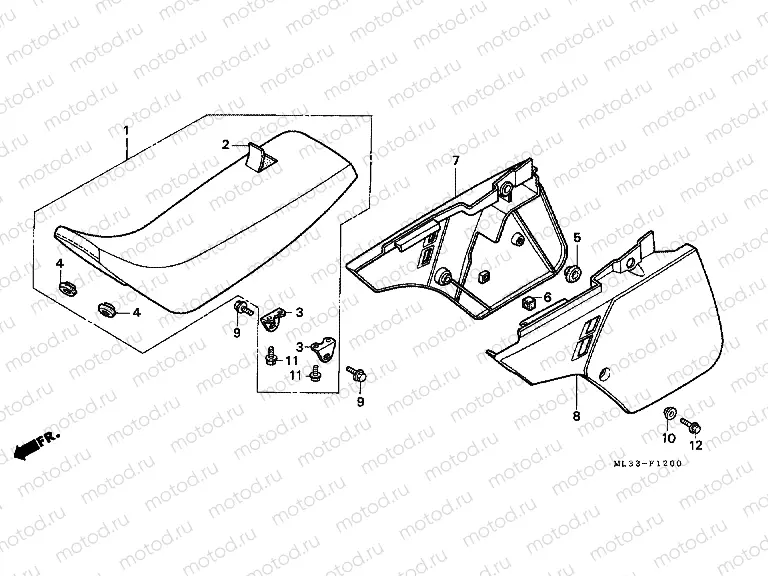 F-12 SEAT / SIDE COVER (CR500RL)