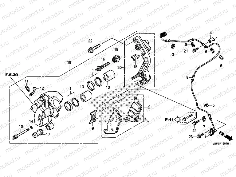 F-13-1 FRONT BRAKE CALIPER (CTX700NA / ND)