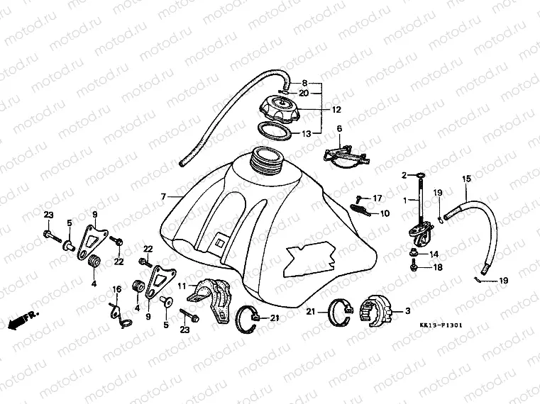 F-13-1 FUEL TANK (XR250RG / RH / RJ / RK / RL / RM)