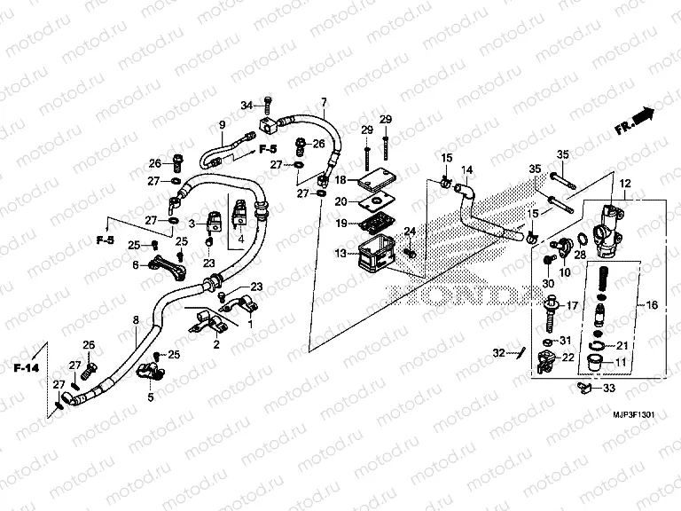 F-13-1 REAR BRAKE MASTER CYLINDER (CRF1000A / CRF1000D)