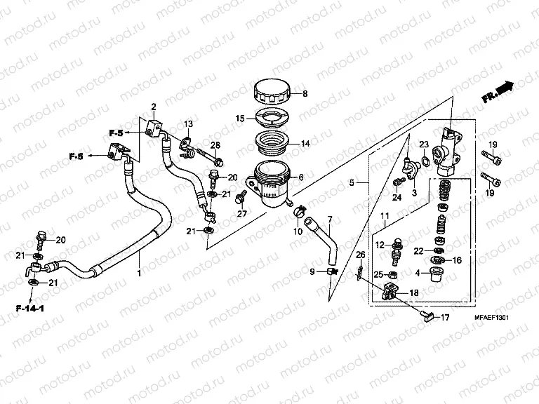 F-13-1 REAR BRAKE MASTERCYLINDER (CBF1000A / T / S)