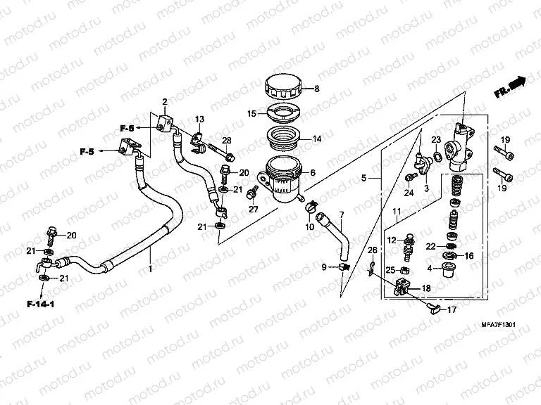 F-13-1 REAR MAIN BRAKE CYLINDER (CBF1000A / T / S)