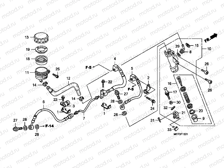 F-13-1 REAR MASTER CYLINDER (CB1300A / CB1300SA)
