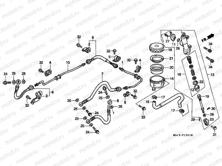 F-13-1 REAR MASTER CYLINDER (ST1100AS)