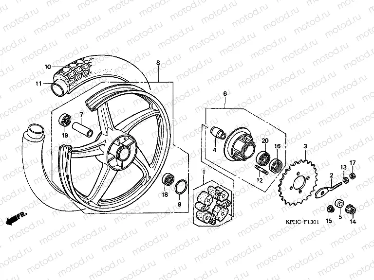 F-13-1 REAR WHEEL (2CH, 3CH)