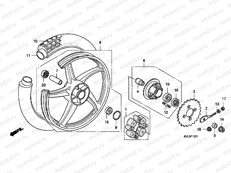 F-13-1 REAR WHEEL (2CH, 3CH, 5CH, 6CH)
