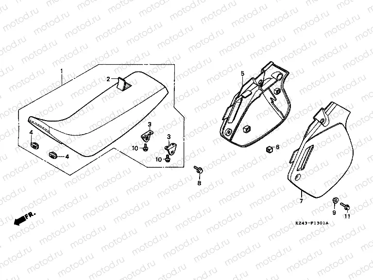 F-13-1 SEAT / SIDE COVER (CR125RM / RN)