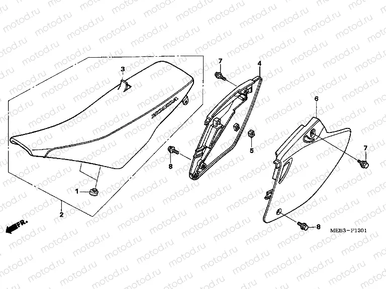 F-13-1 SEAT / SIDE COVER (CRF450R5,6,7,8)