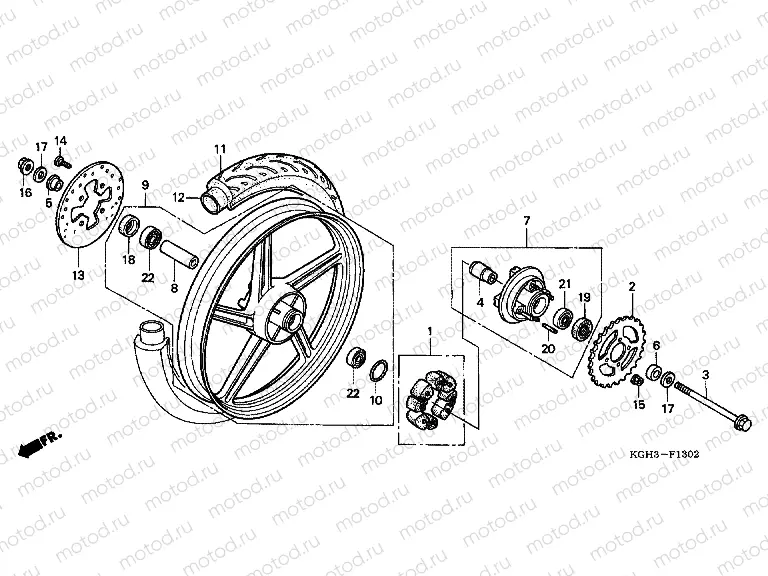 F-13-2 REAR WHEEL (FS125C4-8 / MC4-8)