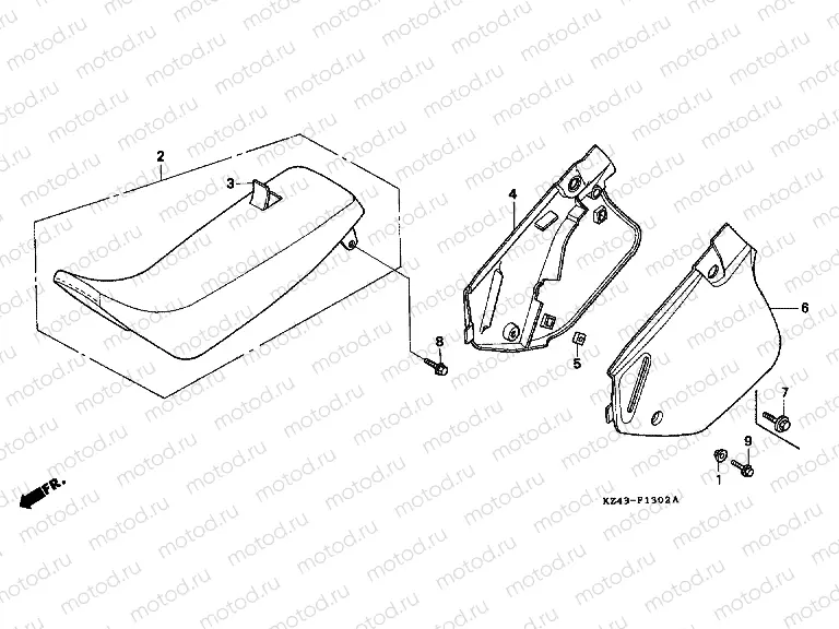 F-13-2 SEAT / SIDE COVER (CR125RP / RR / RS / RT / RV)