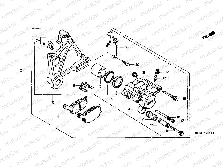 F-13 REAR BRAKE CALIPER