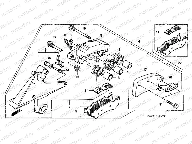 F-13 REAR BRAKE CALIPER
