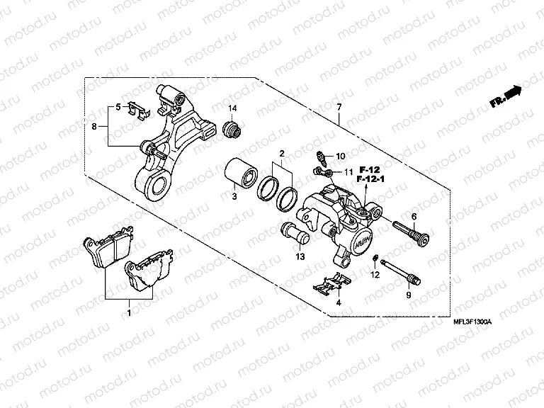 F-13 REAR BRAKE CALIPER