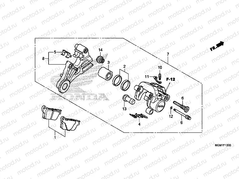 F-13 REAR BRAKE CALIPER (CB600F)