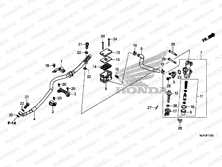 F-13 REAR BRAKE MASTER CYLINDER (CRF1000)