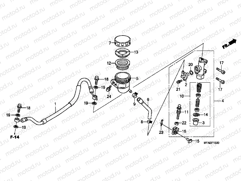 F-13 REAR BRAKE MASTERCYLINDER (CBF1000)