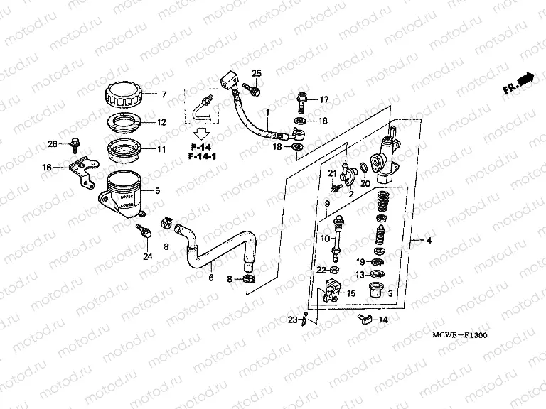 F-13 REAR MASTER CYLINDER