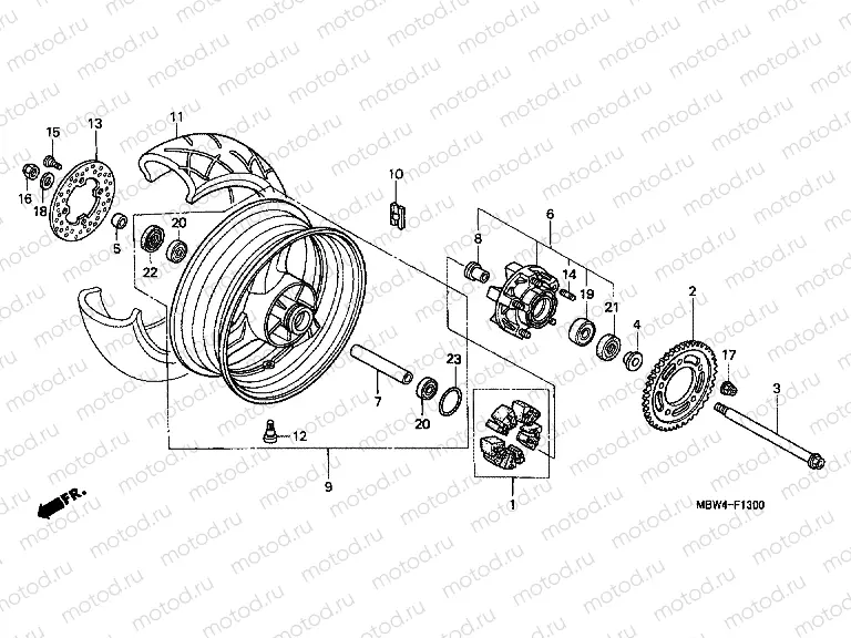 F-13 REAR WHEEL (99 / 00)