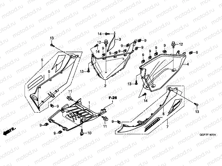 F-14-1 FLOOR FOOTREST (NSC502WH / T2)