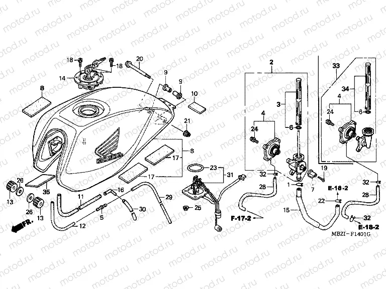 F-14-1 FUEL TANK (CB600F3 / 4/5/6)