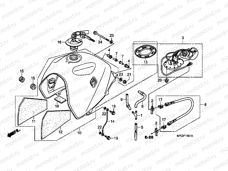 F-14-1 FUEL TANK / FUEL PUMP (XL125V7 / 8)