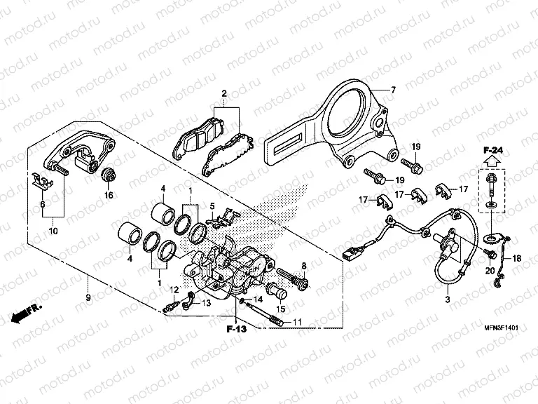 F-14-1 REAR BRAKE CALIPER (CB1000RA)