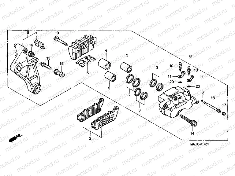 F-14-1 REAR BRAKE CALIPER (ST1100A)