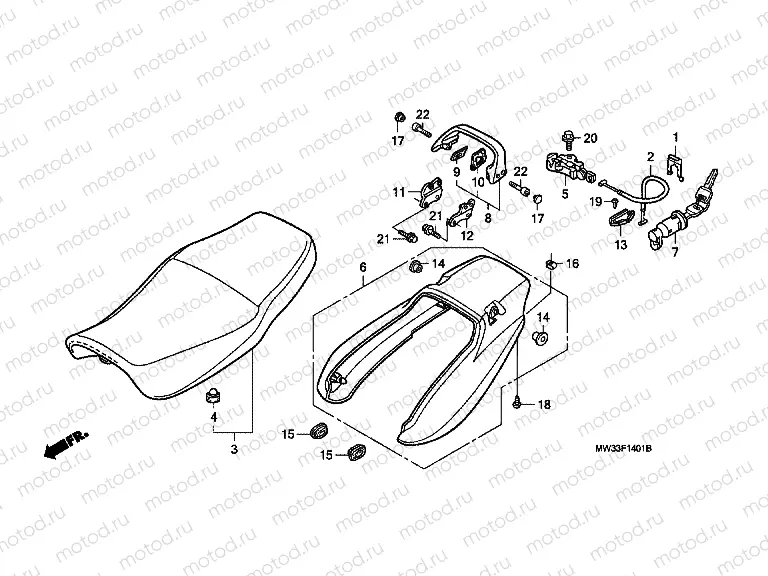 F-14-1 SEAT / REAR ENGINE HOUSING (CB750F2)