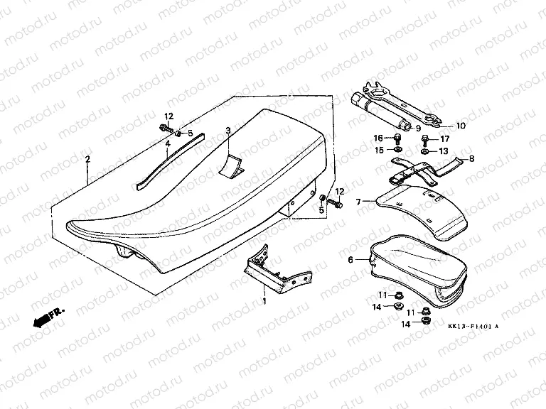 F-14-1 SEAT / TOOLS (XR250RG / RH / RJ / RK / RL / RM)