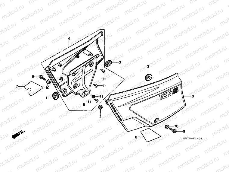 F-14-1 SIDE COVER (XL125SD / F / H / L)