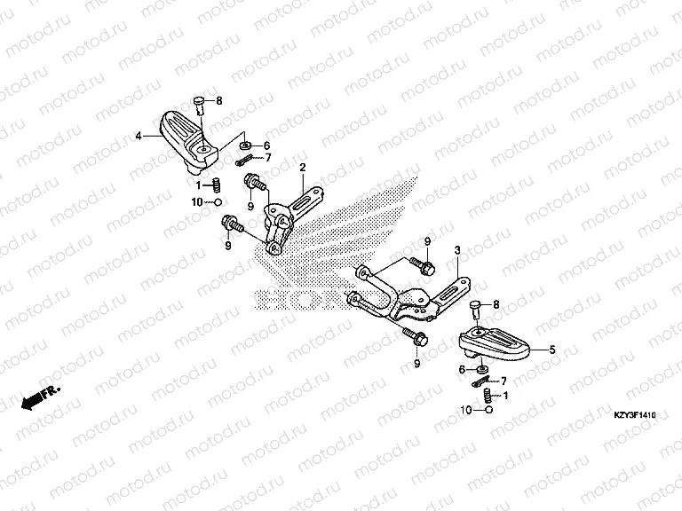 F-14-10 REAR FOOTREST